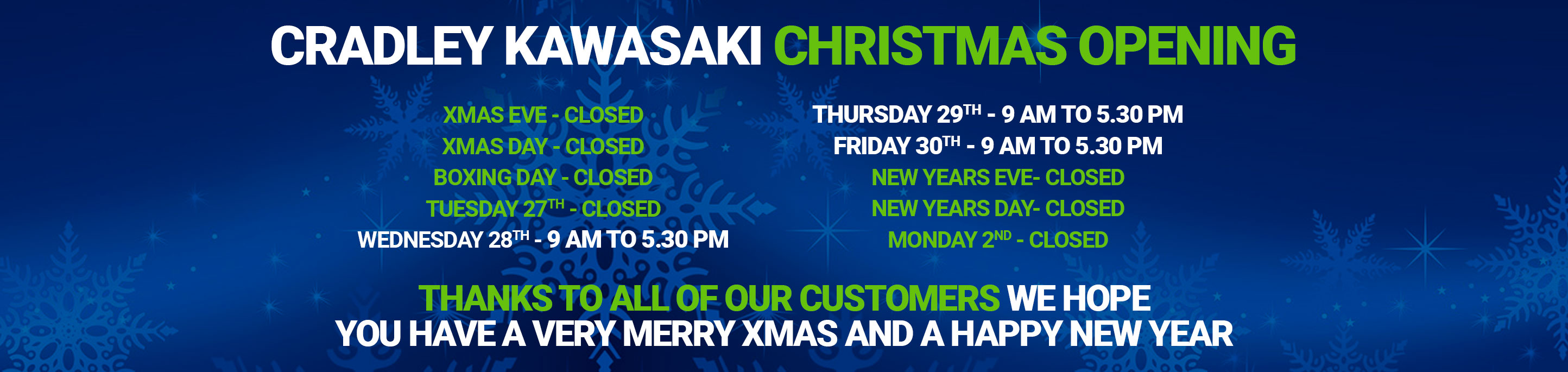 XMas Opening Hours Graphic